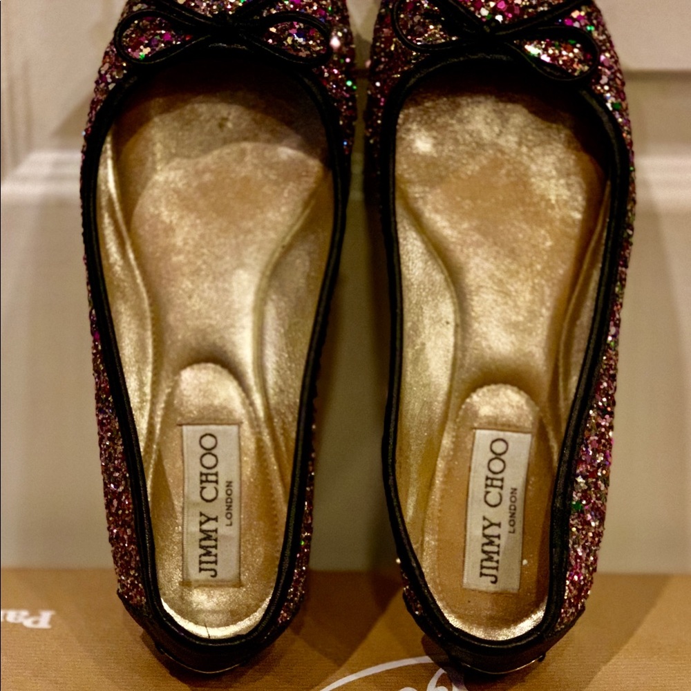JIMMY CHOO Walsh multicolor glittered ballet flat